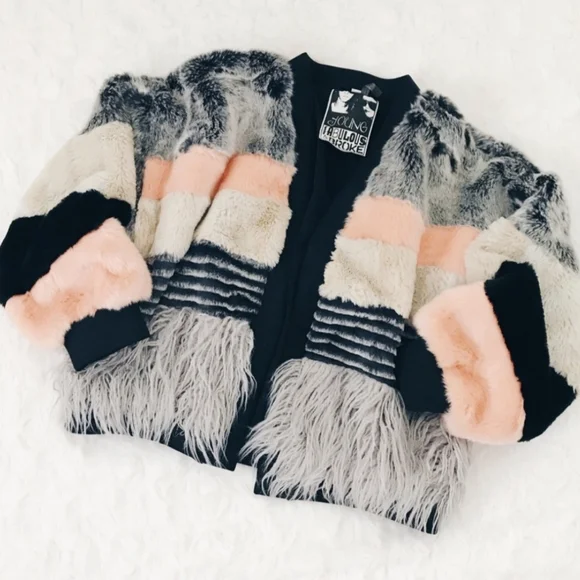 Tokyo Faux Chinchilla Fur Fringe Mohair Jacket - Young Fabulous & Broke - Picture 6 of 9